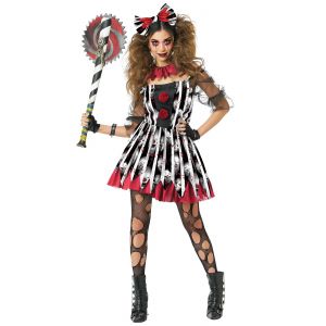 Déguisement Clown Dément Luxe Femme - Taille: Xl (44/46) - Neuf