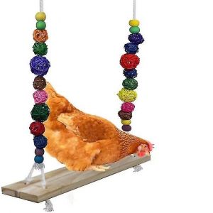 Balan&ccedil;oire De Poulet En Bois Naturel, Jouet Sur Support Fait &Agrave; La Main Pour Poule - Neuf