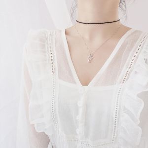 Collier Avec Pendentif En Note De Musique Pour Femme,Une Cha&icirc;ne En Argent Pour Fille,Collier Ras De Cou Argent 925 De Sol Musicale,Fantaisie Collier Bijoux Pour Votre Fille Et Votre M&egrave;re - Neuf