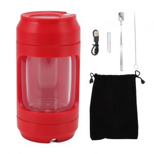Hjlian Bocal A Cigarettes Lumineux A Led, Grossissement X8, Scelle, Avec Fonction De Broyage, Pour La Maison, Le Bureau Et Les Voyages, Rouge - Neuf