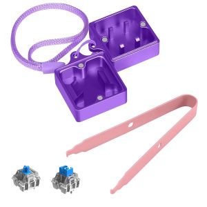 Switch Opener Kit avec Switch Puller Alliage D'aluminium Clavier Switch Opener pour Cherry MX Gateron Kailh Box Outemu Akko Switch Ouvre-Interrupteur &agrave; Clavier de Jeu M&eacute;canique-Violet - Neuf