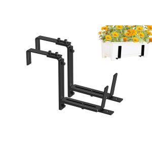Supports De Jardini&egrave;re R&eacute;glables Pour Fixation Murale Et Sur Rambarde, 2 Pi&egrave;ces, En Fer, Noirs - Neuf