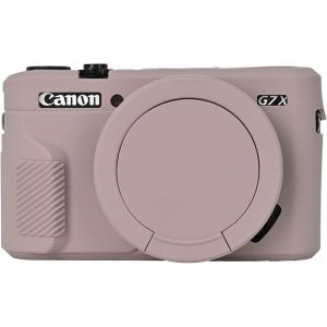 G7X Mark II &Eacute;tui de protection en silicone souple ultra fin et l&eacute;ger pour appareil photo Canon PowerShot G7X Mark II avec cache d'objectif Gris clair - Neuf