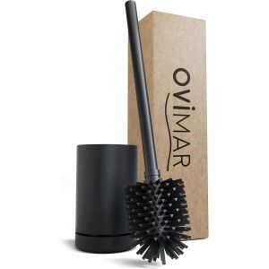 Kal-Brosse À Wc Hugla Noir Mat | Brosse À Wc En Silicone | Fonction D'aération | Autonome | Acier Inoxydable Revêtu Par Poudre | Tête De Brosse Wc Interchangeable | Egouttoir Amovible - Neuf