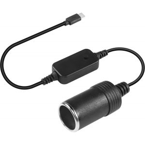 Adaptateur USB C mâle vers Allume-Cigare de Type C vers Allume-Cigare,câble d'alimentation de Sortie,Tension réglable 5 V-9 V-12 V-15 V-20 V PD,câble de Charge Rapide,Puissance 60 W - Neuf
