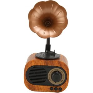 Haut-Parleur Bluetooth Rétro, Radio Hifi Portable Sans Perte, Radio Stéréo Sans Fil Portable Rechargeable En Forme De Phonographe Rétro Avec Son Clair - Neuf