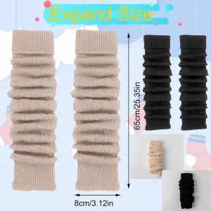 Jambière Guêtres,2 Paires Jambières Guêtres Femme En Laine Jambières Tricotées D'hiver Pour Femme Long Hiver Jambière Pour L'hiver Le Printemps Et L'automne,Le Yoga, Le Patinage - Neuf