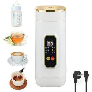 Bouilloire De Voyage Petite, 450Ml Mini Bouilloire Avec 6 R&eacute;glages De Temp&eacute;rature Indicateur De Temp&eacute;rature Led En Temps R&eacute;el Bouilloire &Eacute;lectrique Portable Pour Th&eacute;, Lait Infantile, Caf&eacute;, Camping - Neuf
