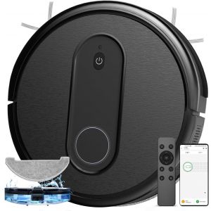 CHECARZHN--NO1-Aspirateur Robot 3000Pa, Robot Aspirateur Laveur 2 En 1, Robot Aspirateur Aspiration Puissante 120Min D'Autonomie, Ultra-Mince Silencieux, Connecté Par Alexa/App/Ifttt,Idéal Pourtapis Sols D - Neuf