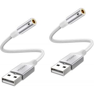 Adaptateur Usb Vers Jack 3,5 Mm, Carte Son Externe Usb A Vers Aux St&eacute;r&eacute;o Auxiliaire 3,5Mm Compatible Avec Casque,Pc,Linux (Remarque: Ne Convient Pas Aux T&eacute;l&eacute;viseurs) - Neuf