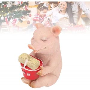 Mevronisshop-Statue De Cochon Mini Figurine De Cochon, Statue De Nains De Jardin D'animaux En R&eacute;sine Mignon Cochon Sculpture D'ext&eacute;rieur Dr&ocirc;le Figurine D'animal Pour La D&eacute;coration D'int&eacute;rieur De Cour - Neuf