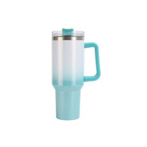 Gobelet Isotherme En Acier Inoxydable De 1,2 L (40 Oz) Avec Paille Verte - Neuf