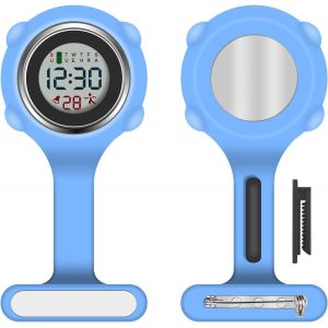 Kalanka-Montre Infirmière Broche Montre Infirmière En Silicone Avec Clip Infirmières Poche Fob Montres Suspendue Poche Broche Fob Montres Pour Infirmières Médecin Bleu - Neuf