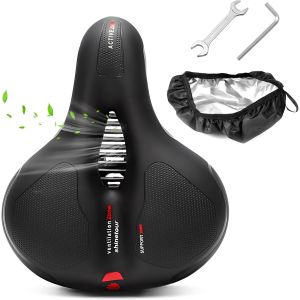 Selle De V&eacute;lo Ultra Confortable,Selle De V&eacute;lo Imperm&eacute;able Avec Double Sph&egrave;re Antichoc &Agrave; Ressort,Selle De V&eacute;lo Ergonomique Confort,Selle De V&eacute;lo Pour Vtt - Neuf