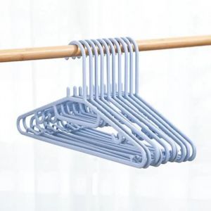 Lot de 10 cintres en plastique - BLUE - Anti-dérapant - Supporte jusqu'à 5 kg - Neuf