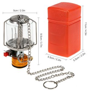Lanterne à Gaz De Camping Portative ExtéRieure, Mini Lampe De Tente à Gaz à Allumage PiéZo Avec 3 Manteaux Et Adaptateur - Neuf