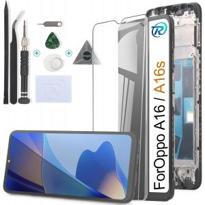 CAUC-&Eacute;cran LCD pour 6.52" Oppo A16 CPH2269 / Oppo A16s CPH2271 &Eacute;cran De Remplacement Num&eacute;riseur Tactile Panneau Assembl&eacute; De R&eacute;paration avec Outils(Noir avec Cadre) - Neuf