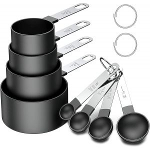 Ensemble 8 Tasses Et Cuill&egrave;res Doseuses En Inox - Neuf