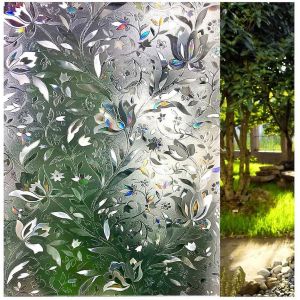 Film d&eacute;coratif statique 3D pour vitres, effet verre d&eacute;poli, pour plus d'intimit&eacute; - Neuf