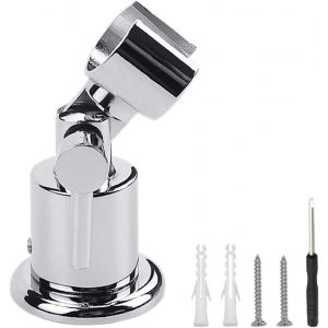 KAL-Support Pommeau De Douche En Métal,Support Douche À 180 Degrés,Fixation Pommeau De Douche,Accroche Pommeau De Douche Réglable,Support Douchette Mural À Main Avec Vis - Neuf