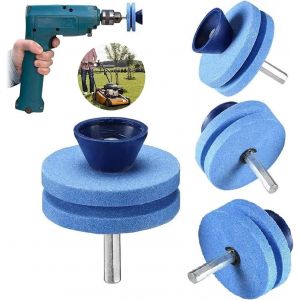 Lot de 3 affûteurs de lames de tondeuse à gazon, universels, pour perceuses électriques et manuelles, affûtage rotatif, meuleuse double couche - Neuf
