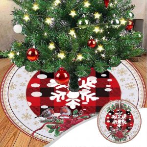 Jupe de sapin de No&euml;l, P&egrave;re No&euml;l am&eacute;ricain, d&eacute;coration de No&euml;l, compatible avec tapis de sapin d'int&eacute;rieur pour les f&ecirc;tes de No&euml;l et du Nouvel An - Neuf