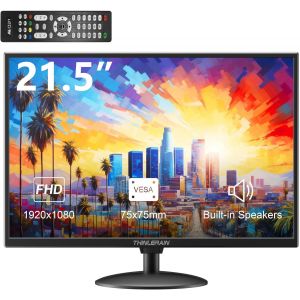 Loc-21,5 Pouces Pc Monitor 1920X1080P Led Écran D'Ordinateur Moniteur Avec Vga/Hdmi/Av/Bnc/Usb, Haut-Parleur Intégré, 5Ms, 60 Hz, Vesa, Noir - Neuf