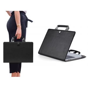 Housse en cuir PU noir pour MacBook Pro 13.3 et MacBook Air 13.3 - Housse de protection avec poign&eacute;e - Neuf