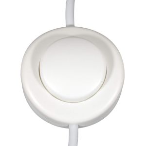 Interrupteur à commande au pied à bouton-poussoir en ligne. 2 A. Grand diamètre de 65 mm-à utiliser avec flexible à 2 ou 3 conducteurs-couleurs Blanc - Neuf