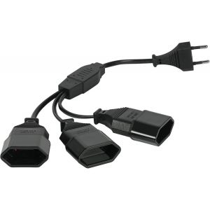 rallonges d'alimentation, 30cm 3 en 1 C&acirc;ble d'extension de Prise d'extension EU, 0,75 mm&sup2; Max. 2.5A/250V Fiche Euro vers Prise Euro pour Ordinateur, TV, PC, Blanc - Neuf