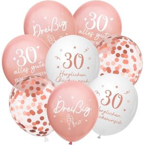 Lot De 24 Ballons D&eacute;coratifs Pour 30E Anniversaire Fille Femme, 30 Ballons Joyeux Anniversaire, Or Rose, D&eacute;coration D'Anniversaire 30 Ans, Pour Petite Amie, Fille, M&egrave;re - Neuf