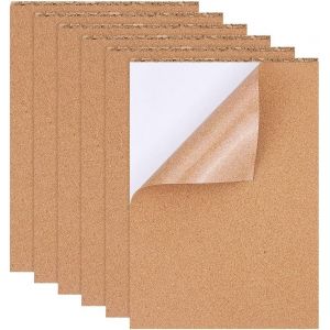 Tianyi-21x30cm Paquet De 8 Feuilles De Liège Isolant Rectangulaires Auto-Adhésives En Liège Pour Les Sols, Murs, Bricolage, Découpage À L'emporte-Pièce, Projets Artisanaux, 1 Mm D'epaisseur - Neuf