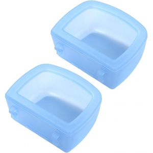 2pcs Pet Crate Hanging Bowls,Slow Feed,Spill-Free Water Dispenser,Drink Dish,Water Bowl For,Blue - Neuf