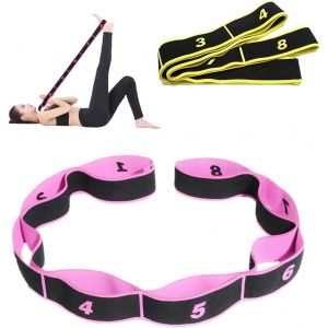 Bands,Resistance Bands,Band With 8 Strength Zones,Gym Band For Muscle Development,Yoga,Pilates,Physiotherapy (Yellow And Pink) - Neuf