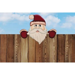 D&eacute;coration de cl&ocirc;ture de No&euml;l pour jardin ext&eacute;rieur - Motif P&egrave;re No&euml;l - Neuf