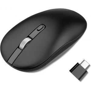 KALANKA-Souris sans Fil, Souris de Type C pour Ordinateur Portable USB C - Computer Slim Silent Souris sans Fil avec r&eacute;cepteur de Type C Compatible avec Les Ordinateurs Portables, PC - Neuf