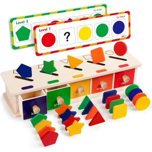 ChenQuanSarl-Montessori Toys Boîte De Tri Géométrique En Bois Pour Apprentis Précoce Jouet Éducatif Cadeau Pour Les Tout-Petits De 3, 4, 5 Ans - Neuf