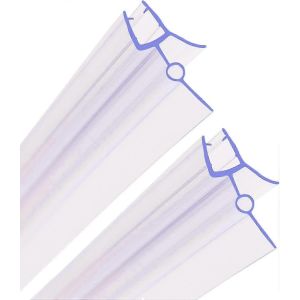 Paire de 2 bandes d'&eacute;tanch&eacute;it&eacute; de paroi de douche de baignoire en plastique en caoutchouc pour porte en verre de 4-6 mm incurv&eacute;e droite jusqu'&agrave; un &eacute;cart de 15 mm (jusqu'&agrave; 15 mm,la longueur SZRH A-F - Neuf