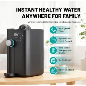PSC9pro Purificateur d'eau &eacute;lectrique intelligent &agrave; osmose inverse riche en hydrog&egrave;ne, mod&egrave;le de bureau, id&eacute;al pour les foyers et les lieux professionnels.Caract&eacute;ristiques : filtre RO gris carbon&eacute; - Neuf