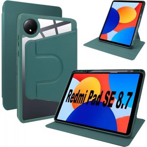 Cover pour Xiaomi Redmi Pad SE 8.7"" Coque,Case avec Emplacement pour Stylo/Support pivotant &agrave; 360&deg; Cuir PU + Acrylique Transparent Coque pour Xiaomi Redmi Pad SE 8.7"" (2024) Case - Neuf