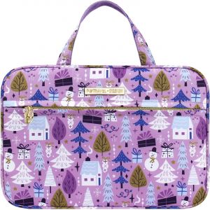 Trousse de Toilette Voyage pour Femme, Grande Capacité Cosmétique Sac avec Crochet, Imperméable Pliable Trousse Maquillage Organisateur - Violet - Neuf