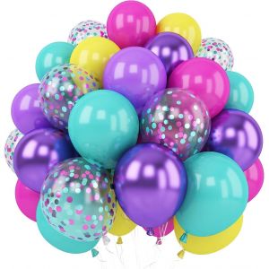 AYUHR-Lot de 60 ballons multicolores de 30,5 cm - Ballons d'anniversaire en latex - Ballons de fête - Ballons rouges bleus et verts - Ballons à l'hélium colorés - Convient pour la décoration - Neuf