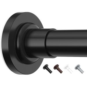 Tringle de rideau sans perçage 48-154,9 cm Tige télescopique pour rideau Noir - Neuf