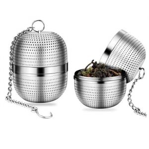 2pcs Boule &Agrave; Th&eacute; Acier Inoxydable,Avec Cha&icirc;ne En Acier Inoxydable Filtre &Agrave; Th&eacute; Pour Th&eacute;,&Eacute;pices Et La Plupart Des Tasses Et Th&eacute;i&egrave;res - Neuf