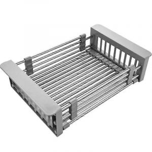 Etagere De Sechage De Cuisine En Acier Inoxydable, Bras Reglable, Panier De Drainage Retractable, Evier Au-Dessus De L'etagere A Vaisselle - Neuf