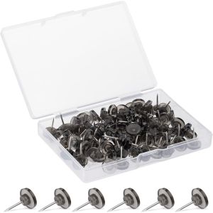 Punaises Tableau Li&egrave;ge - Bo&icirc;te 100x Punaise Transparente 11x16mm Papiers Feuilles Documents Listes Notes Photos - Fourniture Bureau &Eacute;cole - Neuf