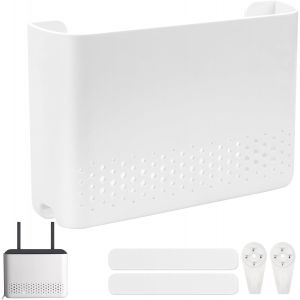 CAUC-Armoire de rangement pour cacher les c&acirc;bles TV - 25,5 x 17 x 5,5 cm - Blanc - Pour rack WiFi - D&eacute;coration murale - Neuf