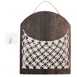 Hjlian Panier De Rangement Mural En Bois Tisse Style Boheme, Organisateur, Decoration Murale Pour La Maison - Neuf
