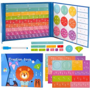 MDY-Fraction Game, Jeu Magn¿¿tique de Fractions, Jeu de Fractions Magn¿¿tiques, Jeux ¿¿ducatifs Math¿¿matiques, Fractions Magn¿¿tiques, Jouet Math¿¿matiques Montessori, ¿¿ Partir de 7 Ans - Neuf