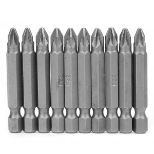 Lot de 10 embouts de tournevis electriques PZ2 a tige hexagonale antiderapante avec outil a main magnetique unique - Neuf